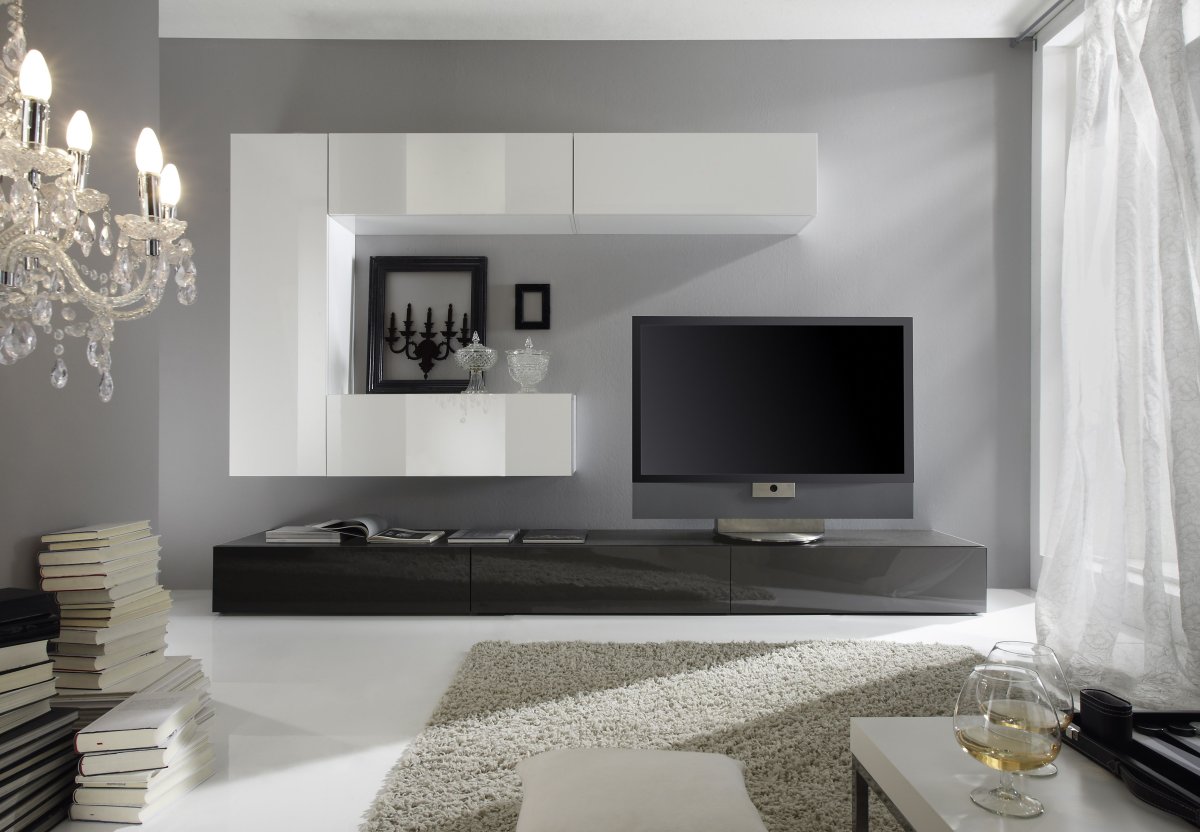 Современная стенка в гостиную под телевизор