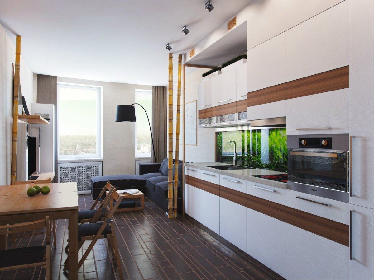 Современные трёхярусные кухни