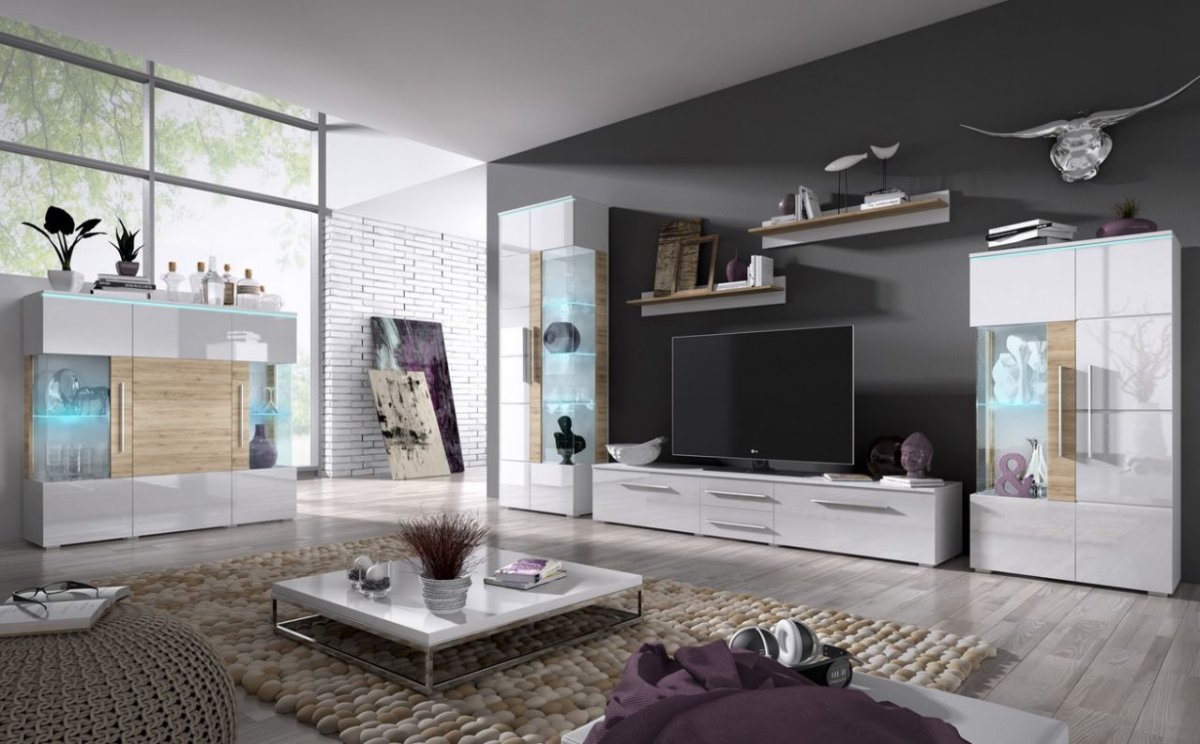 Стенка Амели Ярцево белая гостиная