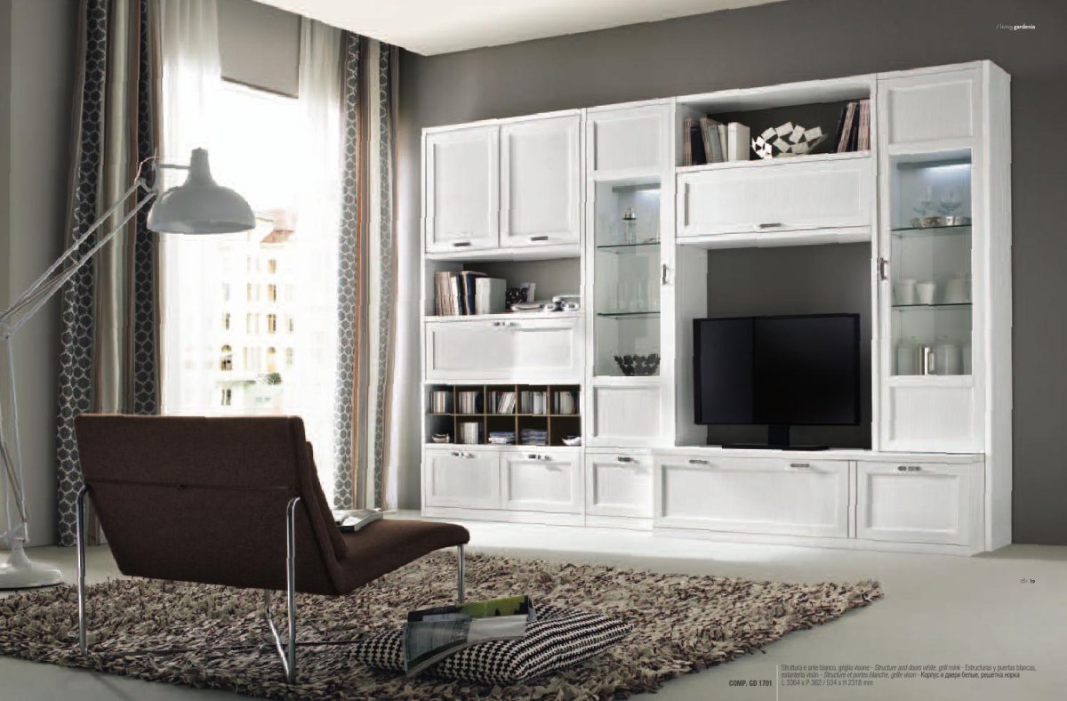 Белая мебель для гостиной