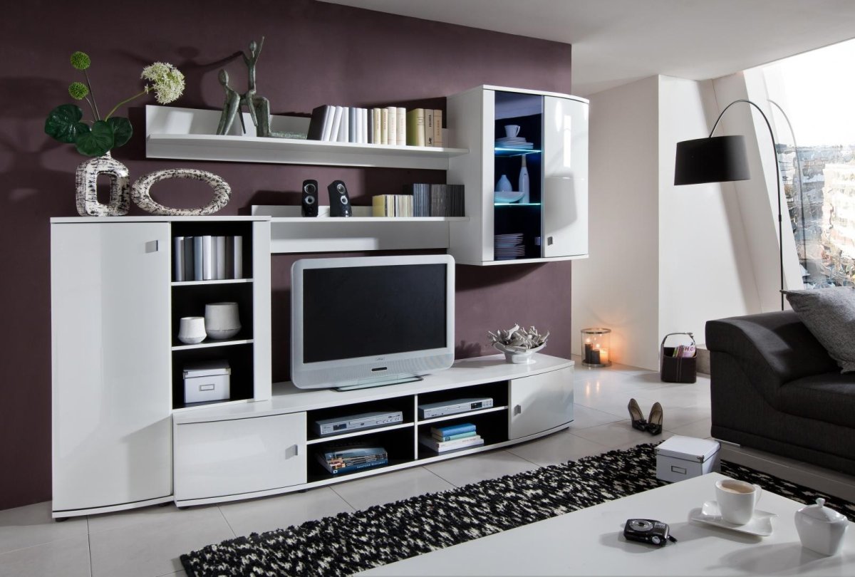 Стенка Shift Black/White глянец