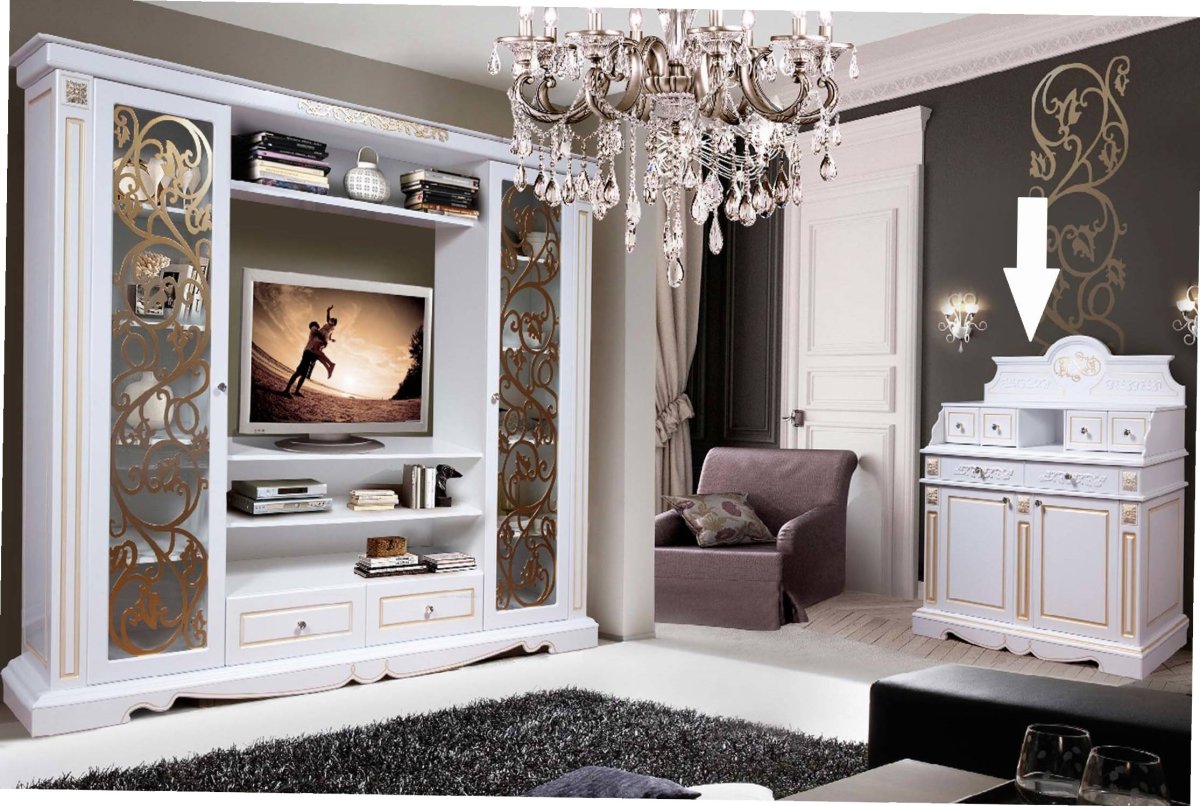 Белая мебель для гостиной