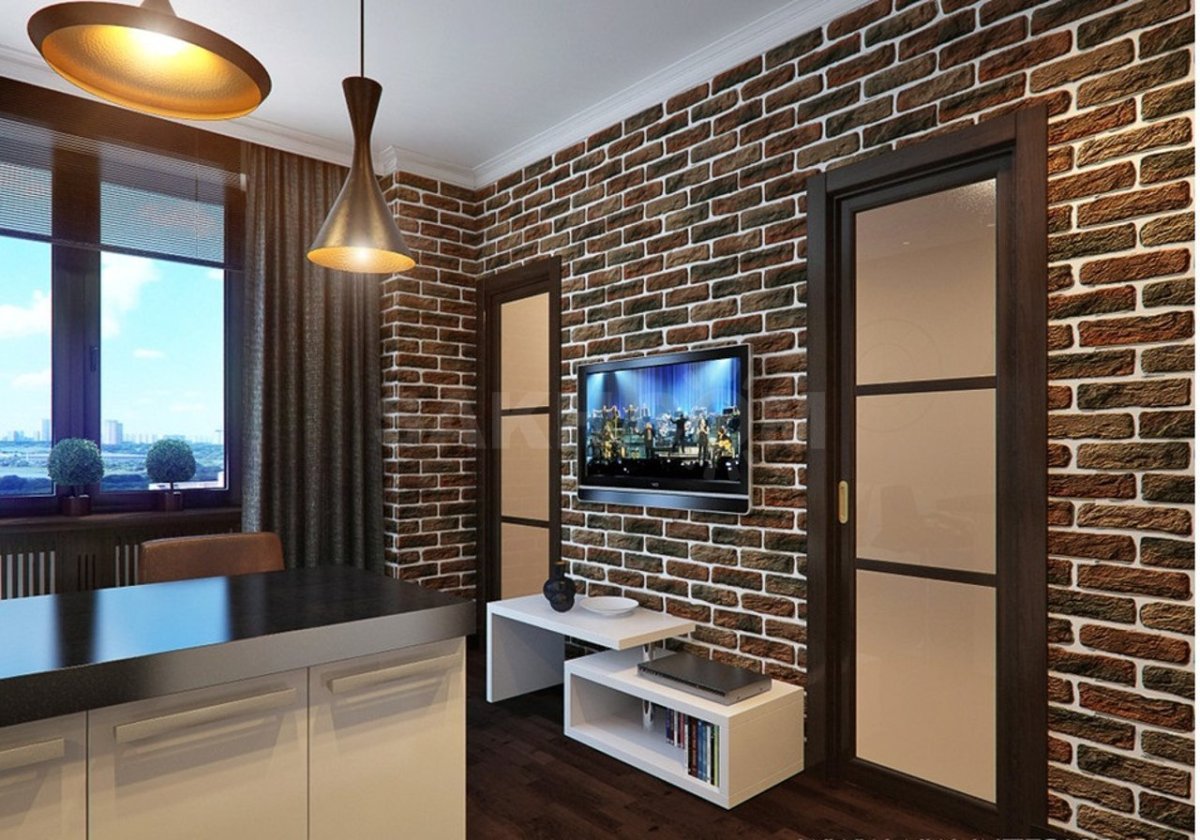 Лондон БРИК белый в интерьере