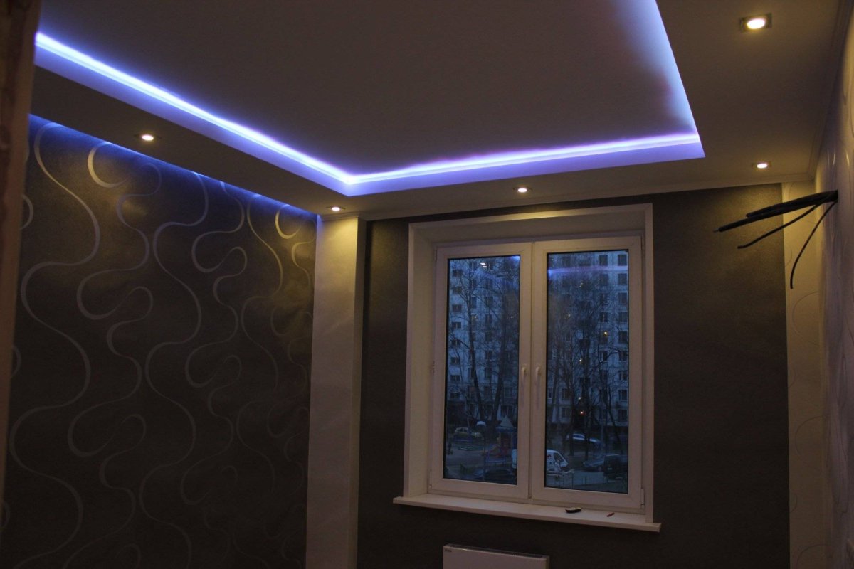 Подсветка стены с телевизором