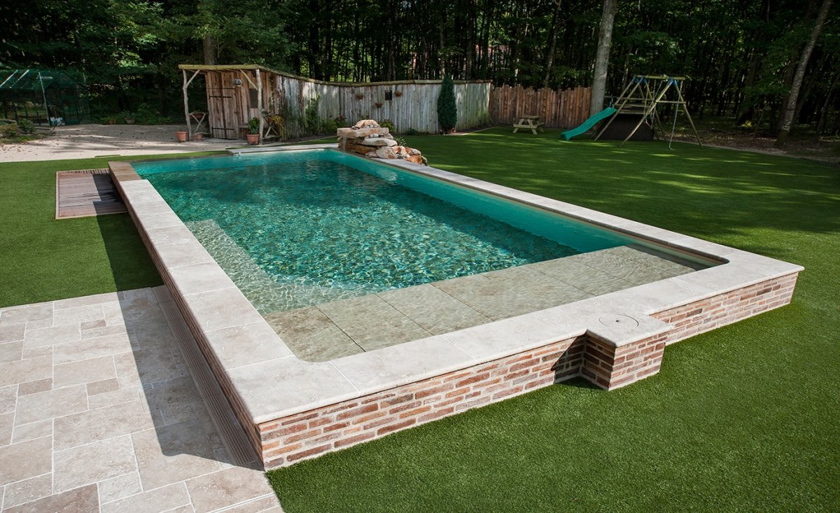 Отделка бассейна камнем