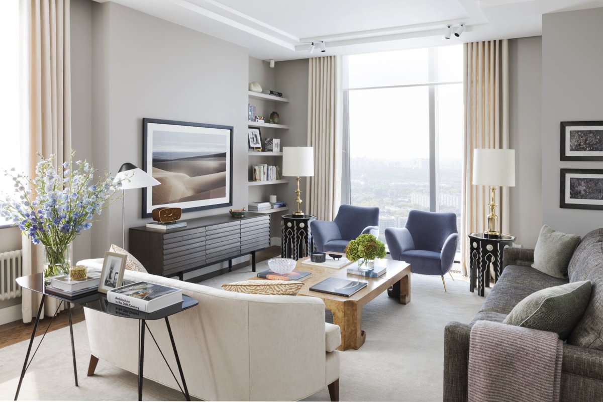 Уютный интерьер гостиной современный