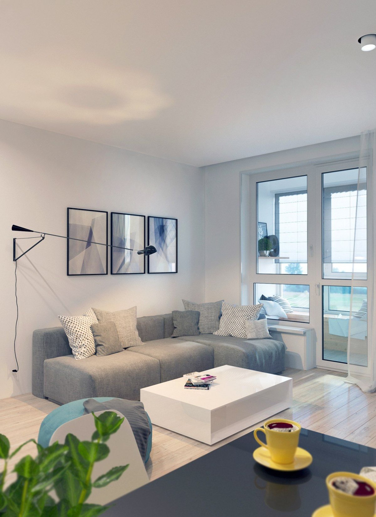 Гостиная в светлых тонах