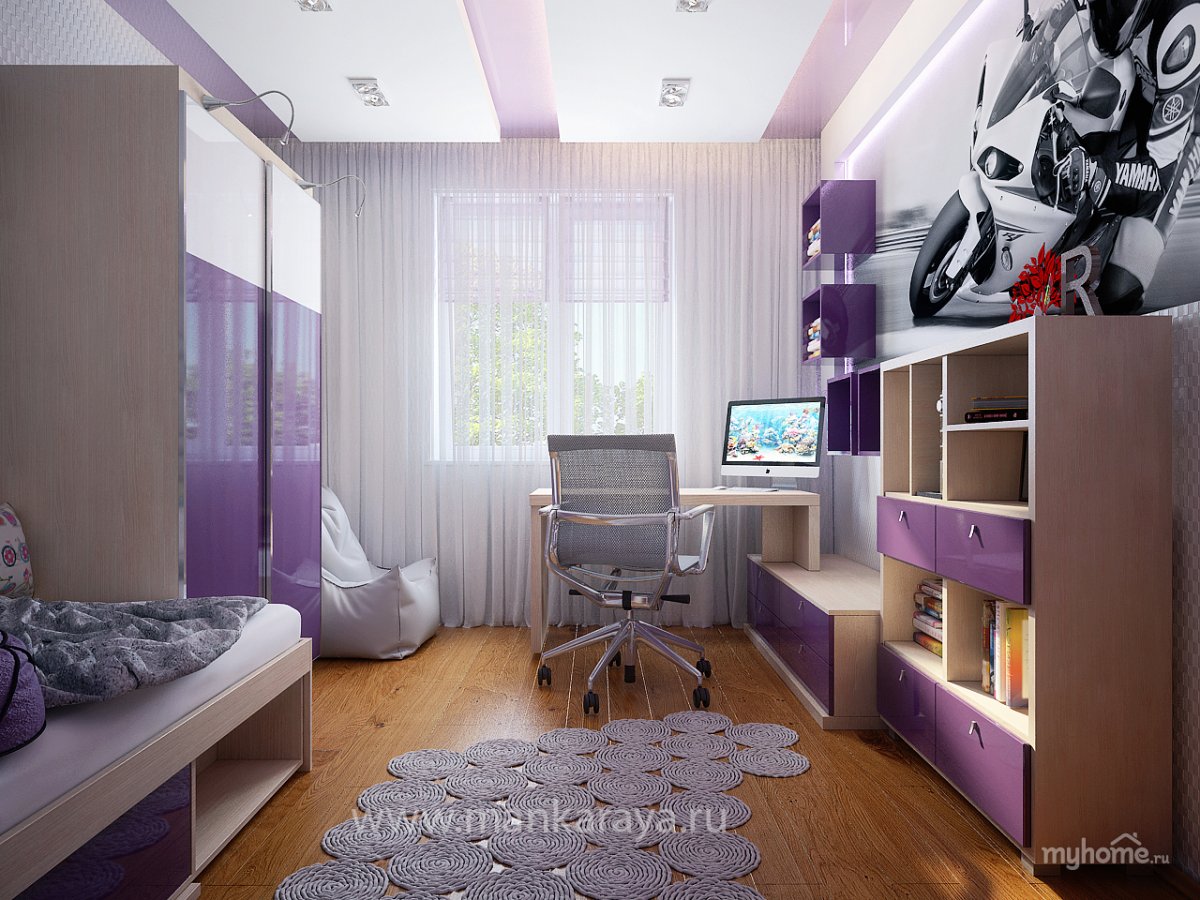 Прямоугольная детская для девочки