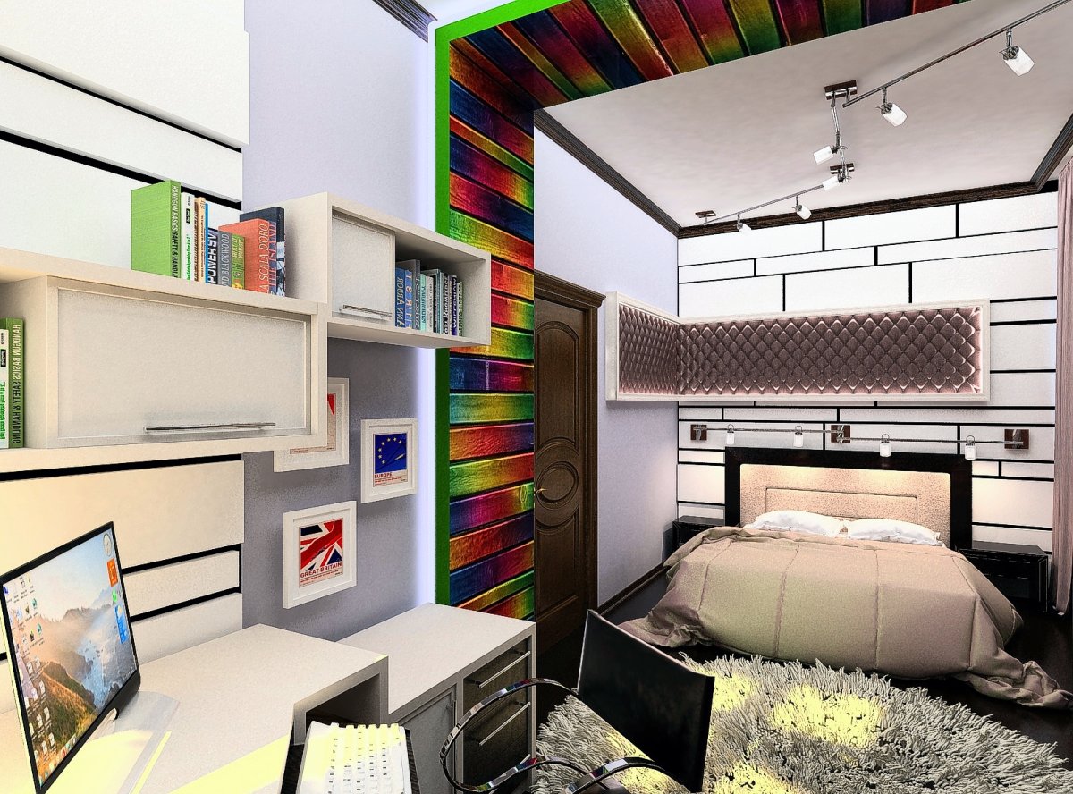 Прямоугольная комната для подростка