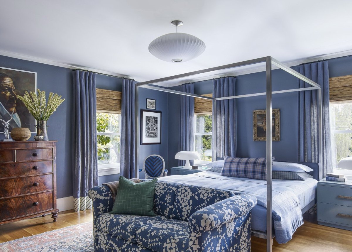 Голубые шторы