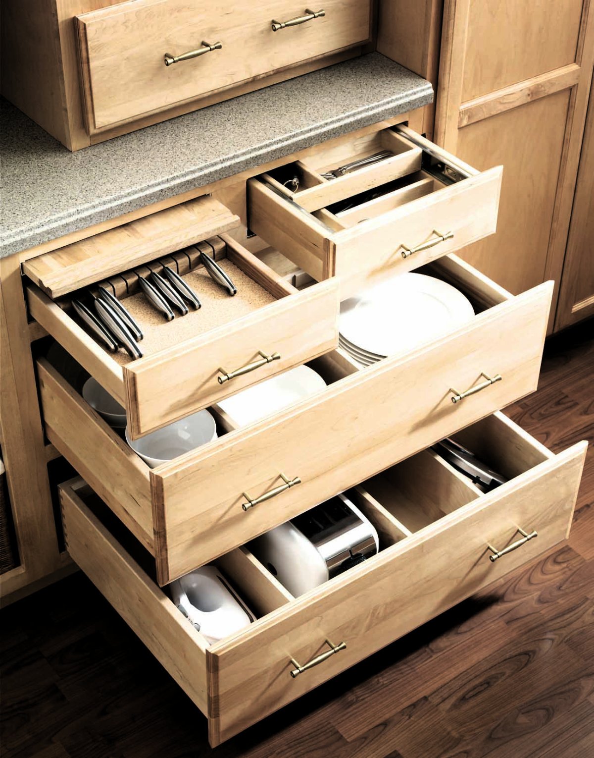 Деревянные выдвижные ящики