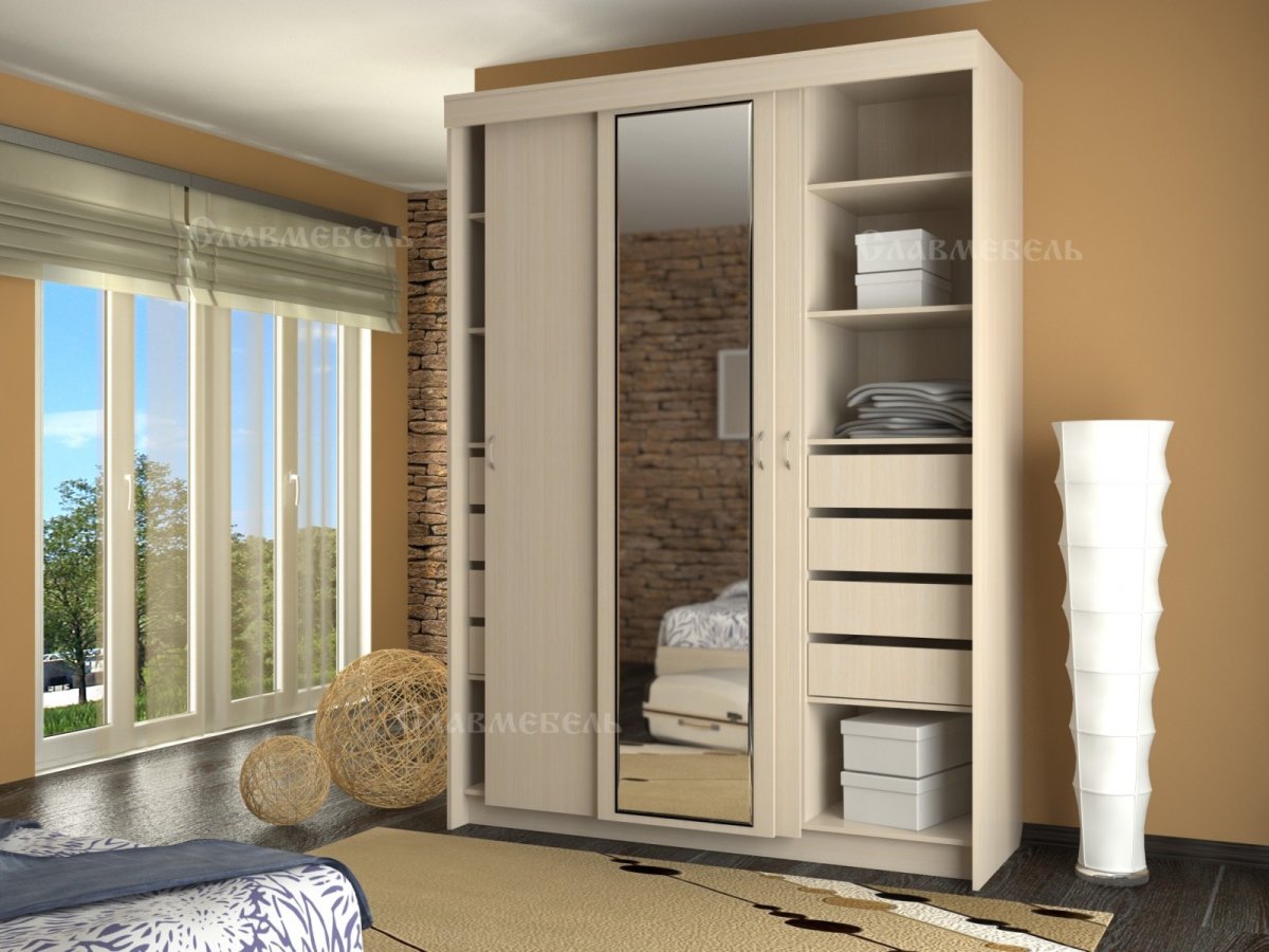 Шкаф купе с ящиками