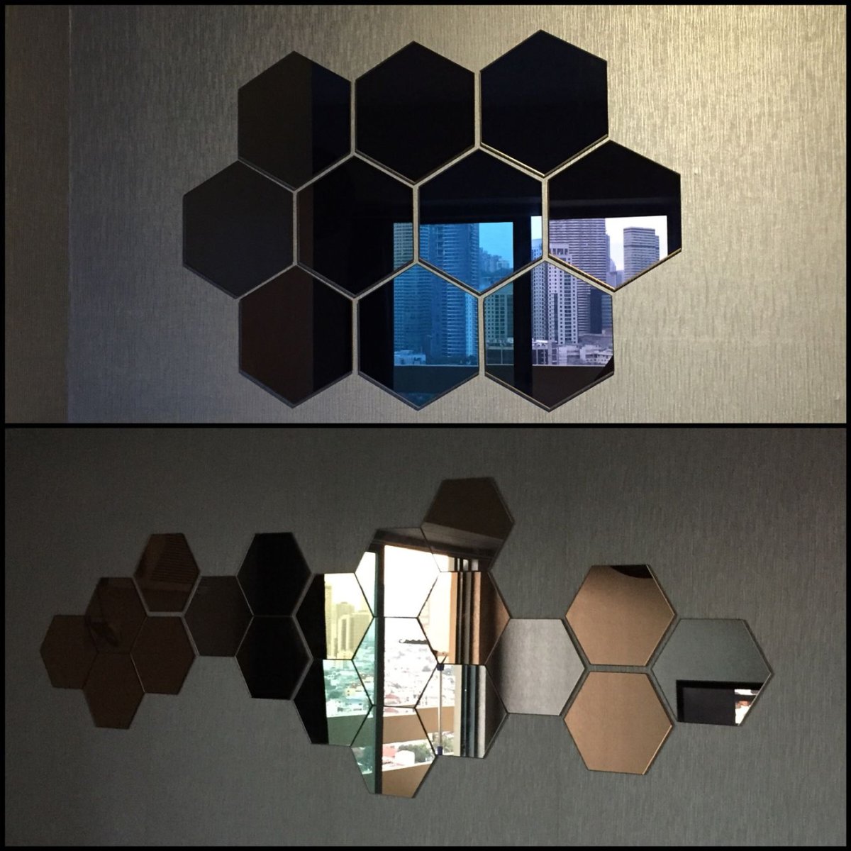 Зеркальная плитка соты раскладка