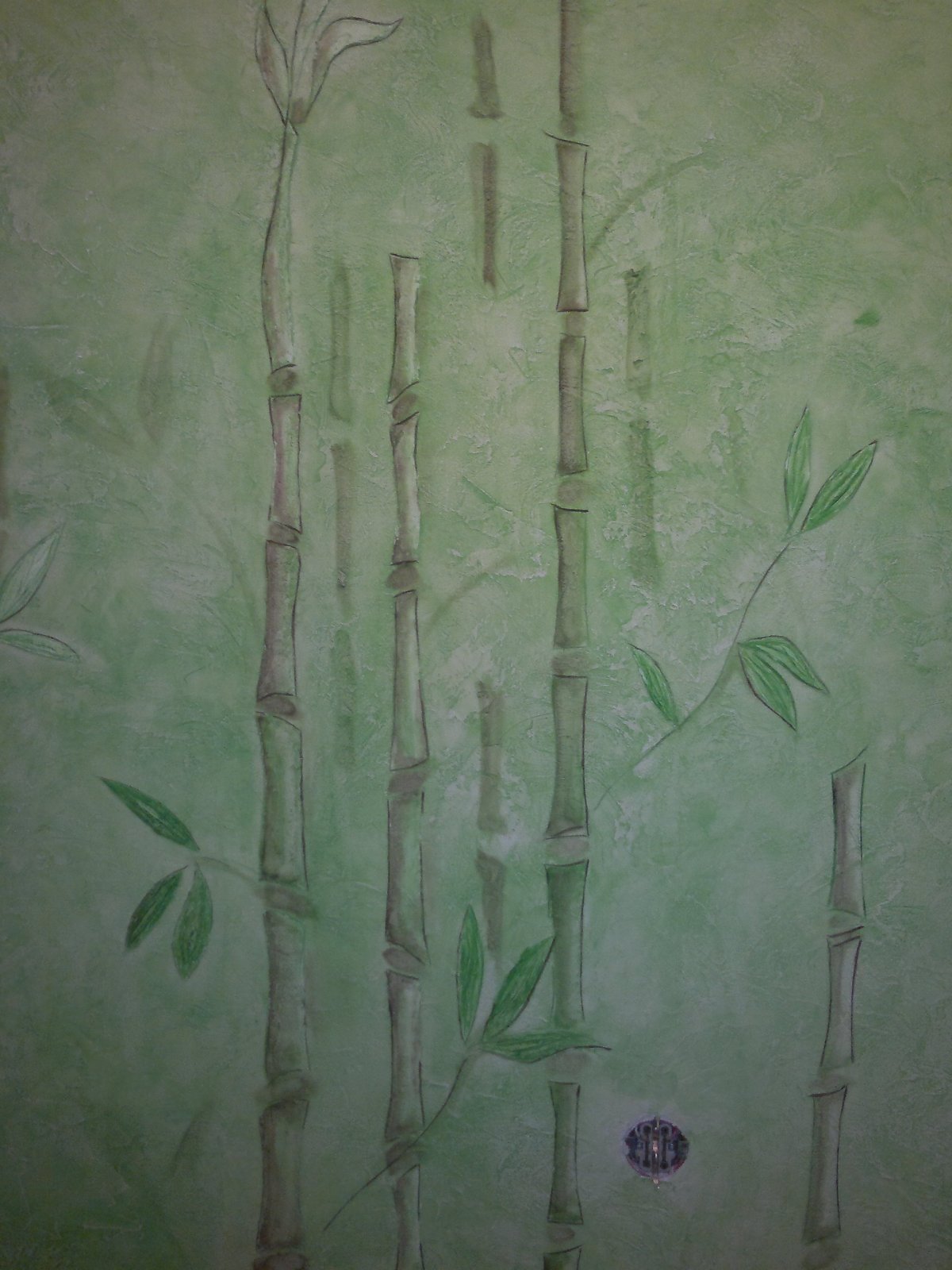 Отделка декоративной штукатуркой под бамбук