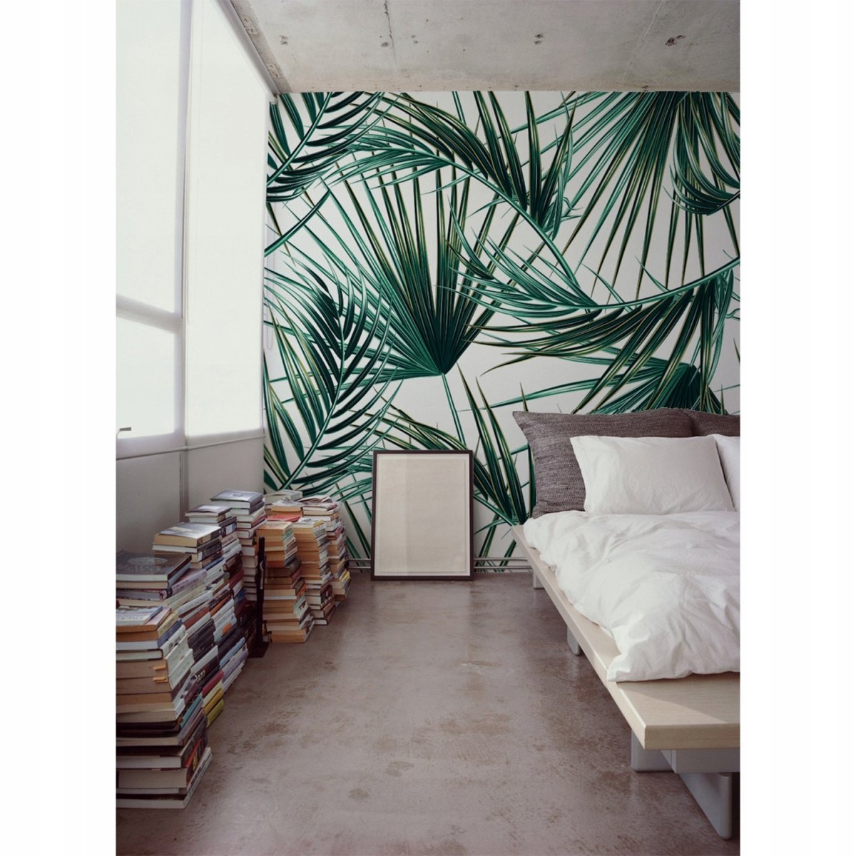 Alfresco Palm Leaf Wallpaper White Green Jungle Tropical 2744-24136