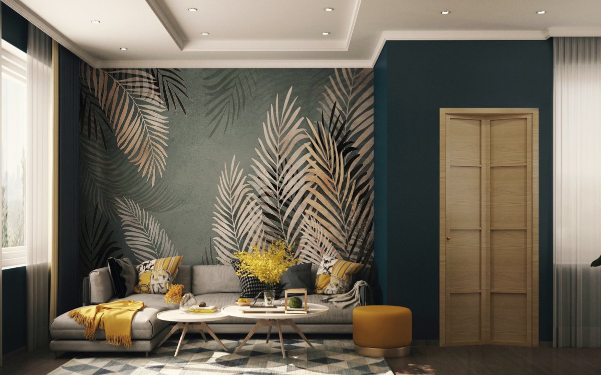 Панно с листьями в интерьере