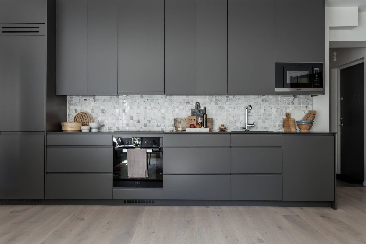 Кухня икеа Воксторп серая