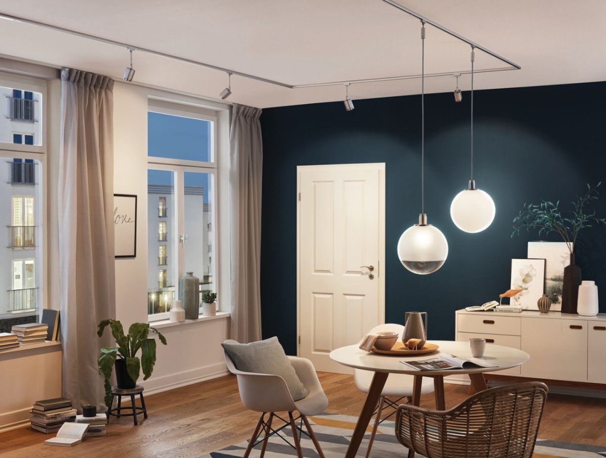 Трековые светильники на кухне