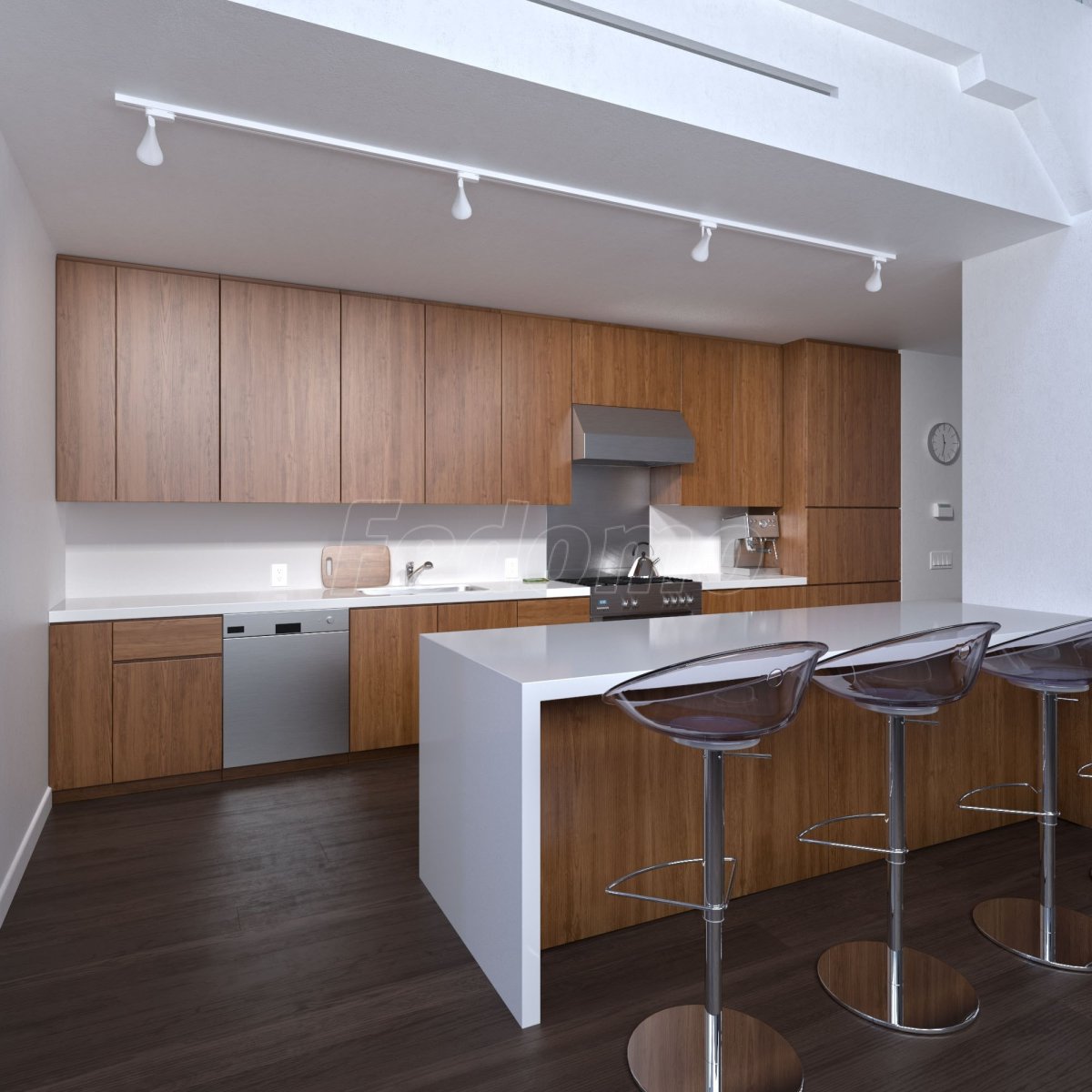 Проекты трековых систем освещения для кухни