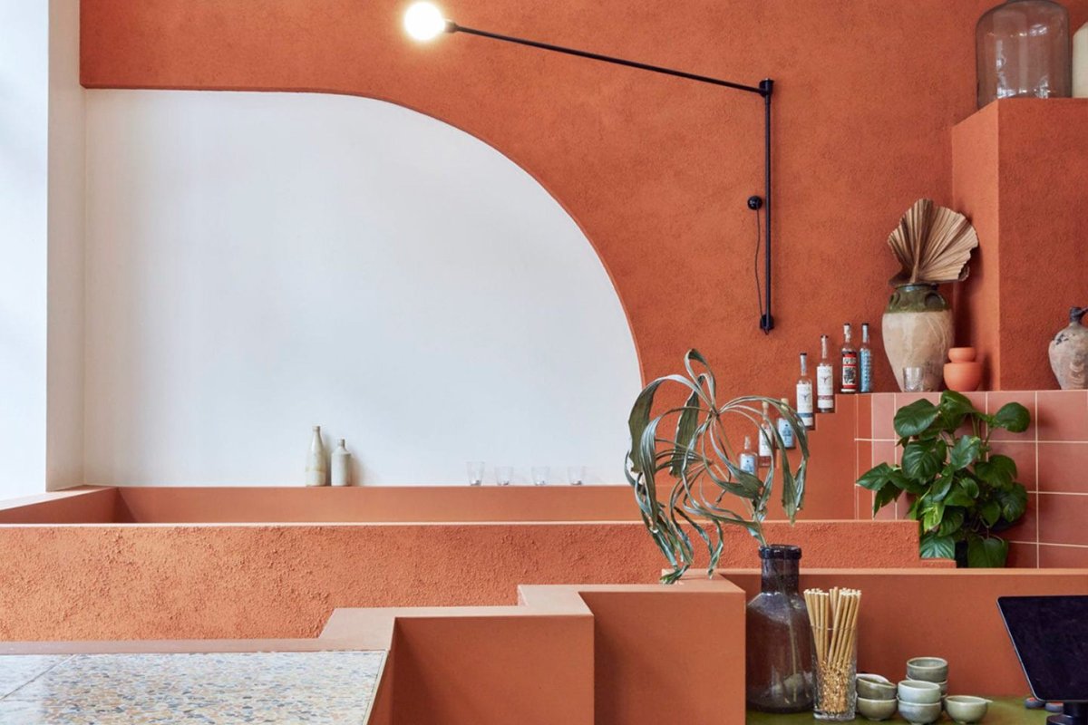 Кафе в оранжевых тонах