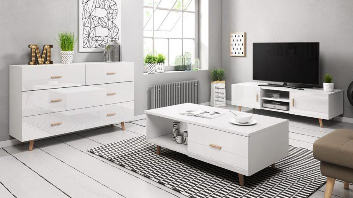 Гостиная БЕСТО икеа белая