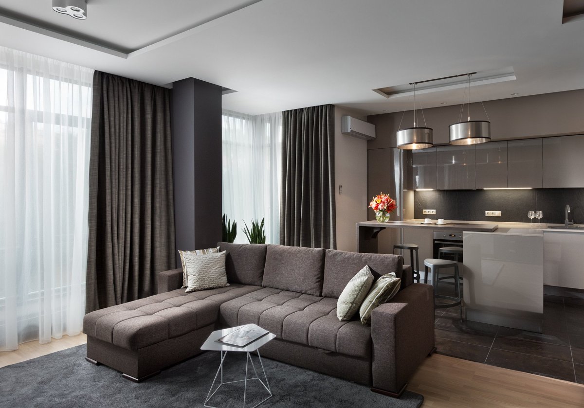 Гостиная в бирюзовых тонах