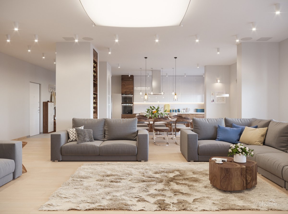 Интерьер в серо коричневых тонах