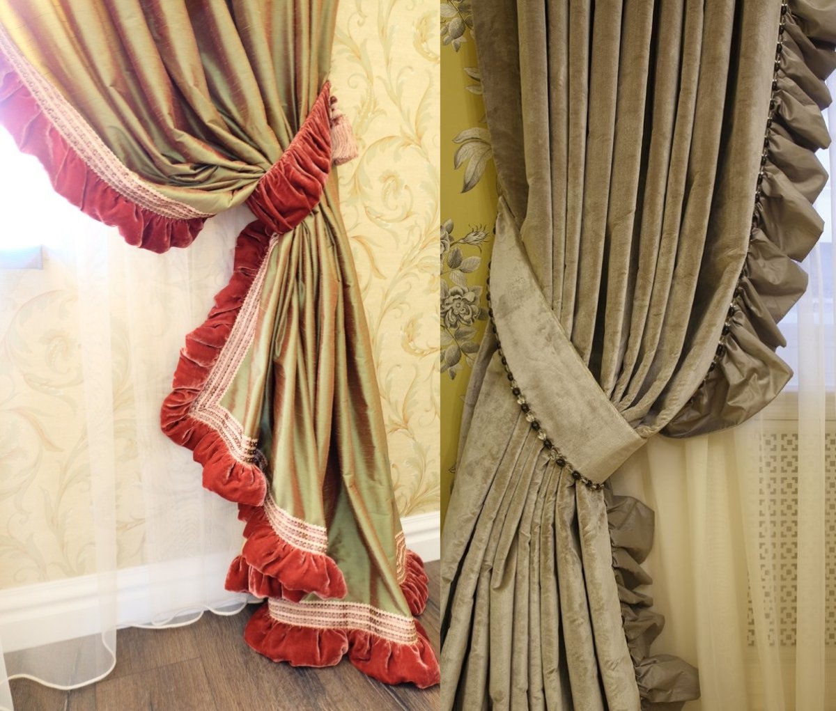 Шторы в ванную с оборками