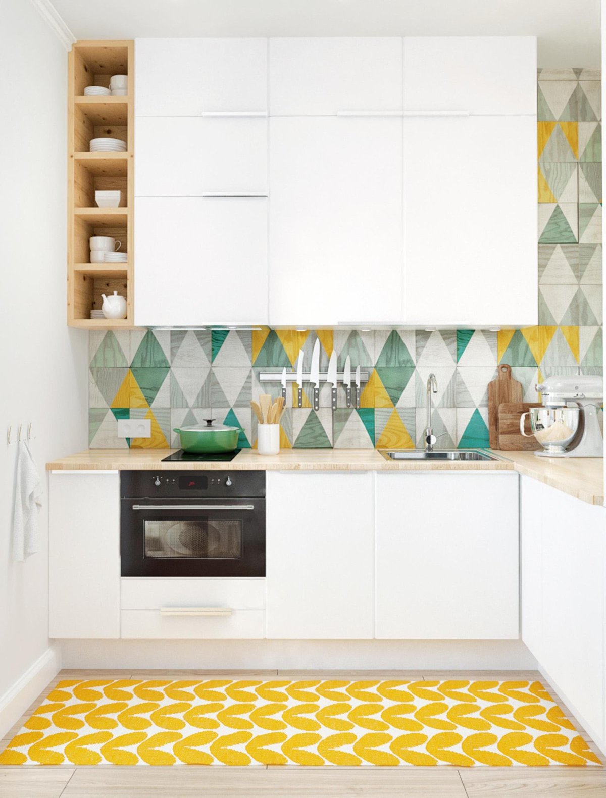 Кухня в стиле Сканди 6 кв м