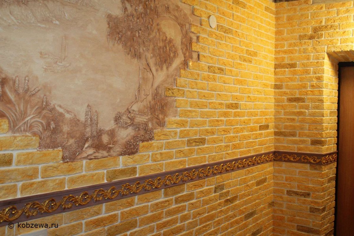 Имитация камня из плиточного клея