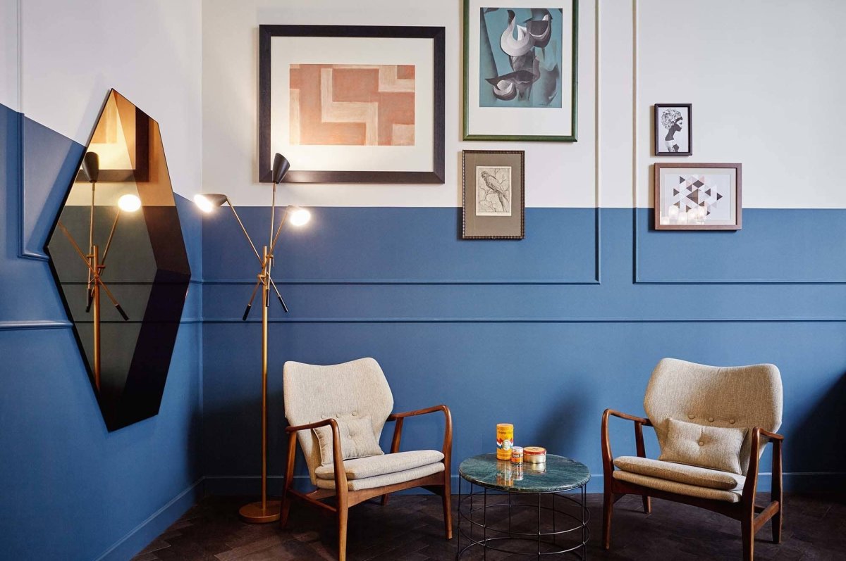 Двухцветные стены в интерьере