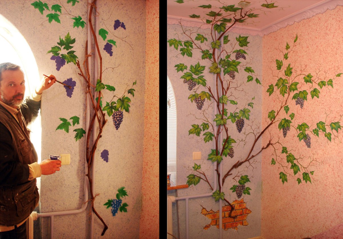 Лианы роспись стен