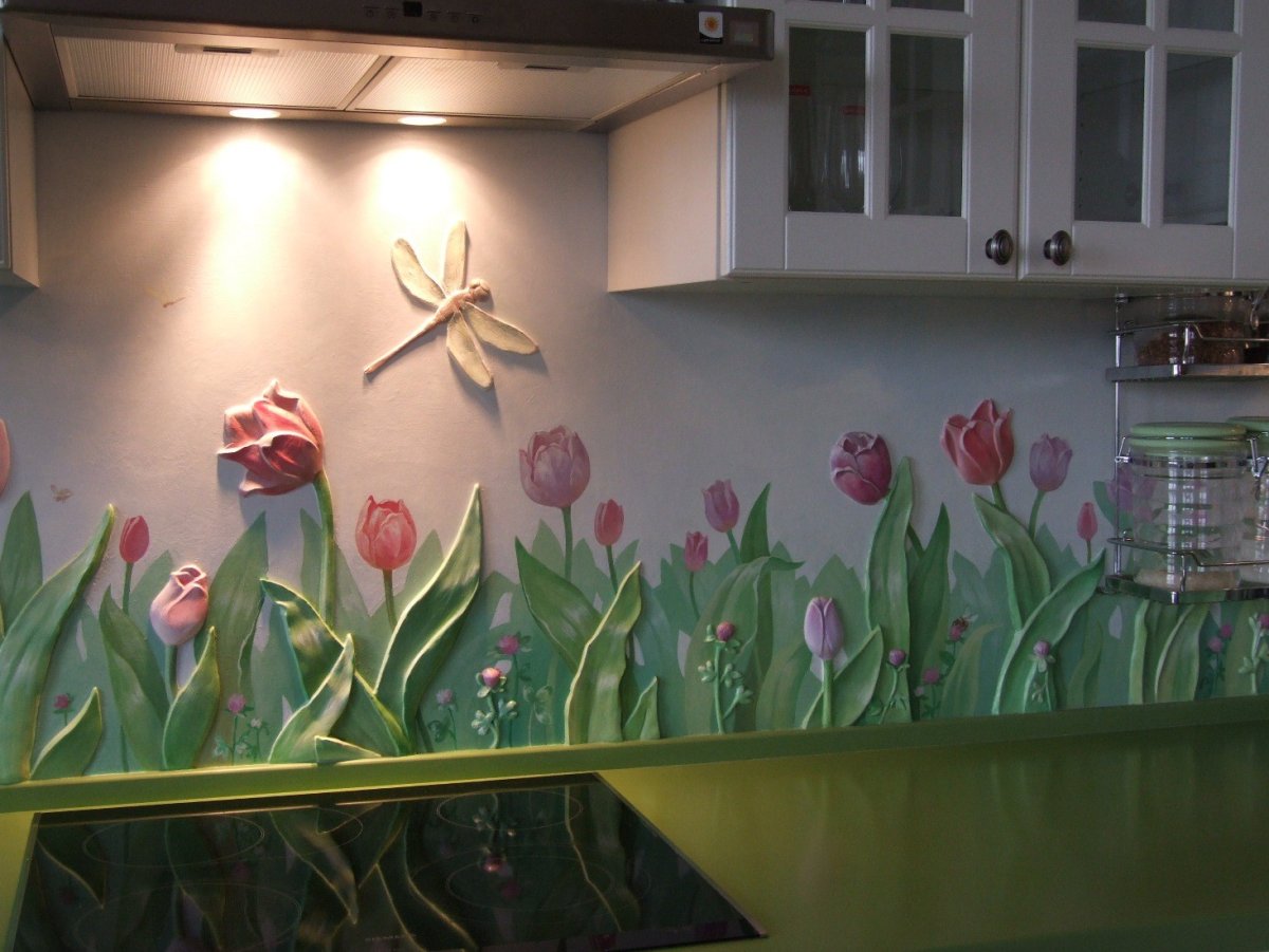 Венецианская штукатурка на фартук