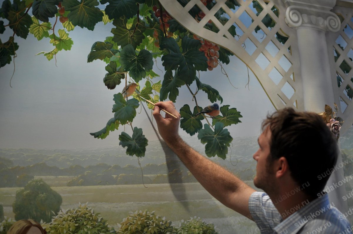 Виноградная лоза на стене