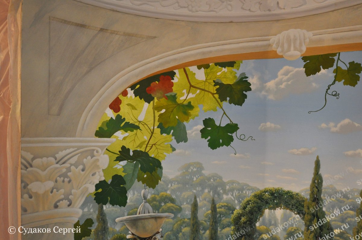 Фреска Виноградная лоза на стену