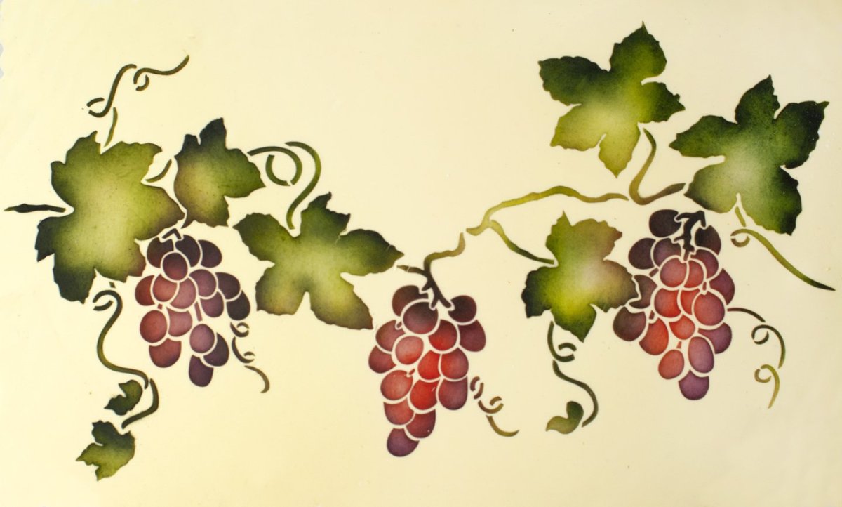 Трафарет Виноградная лоза для декупажа