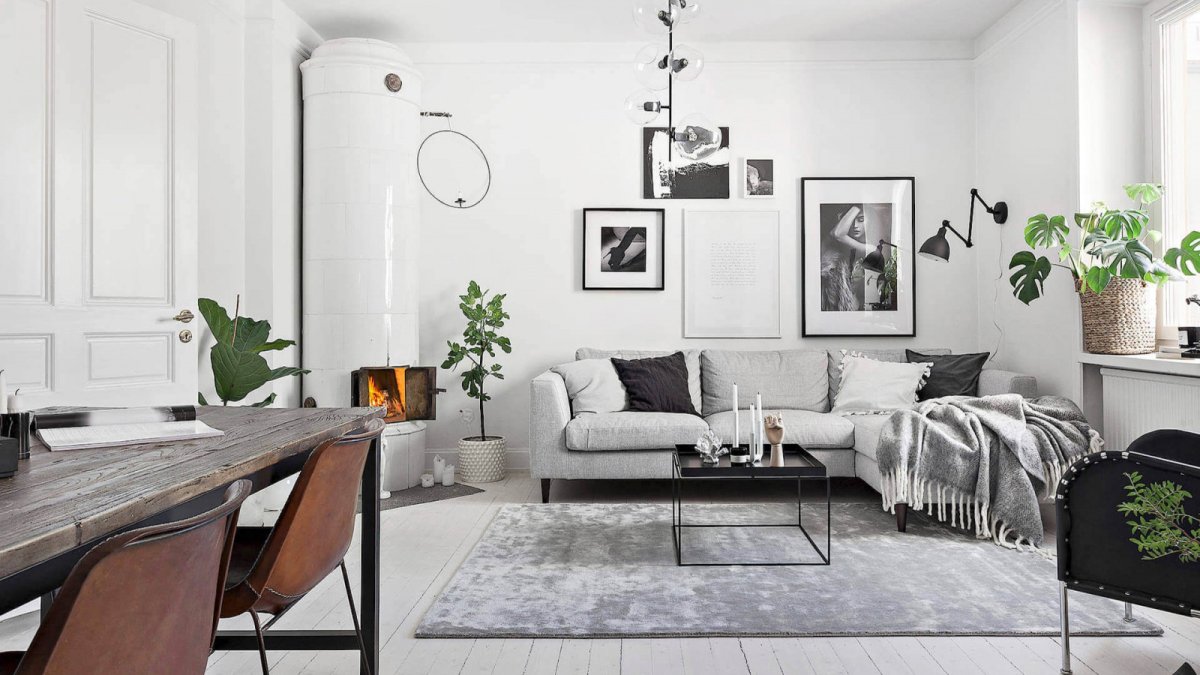 Белые стены в интерьере