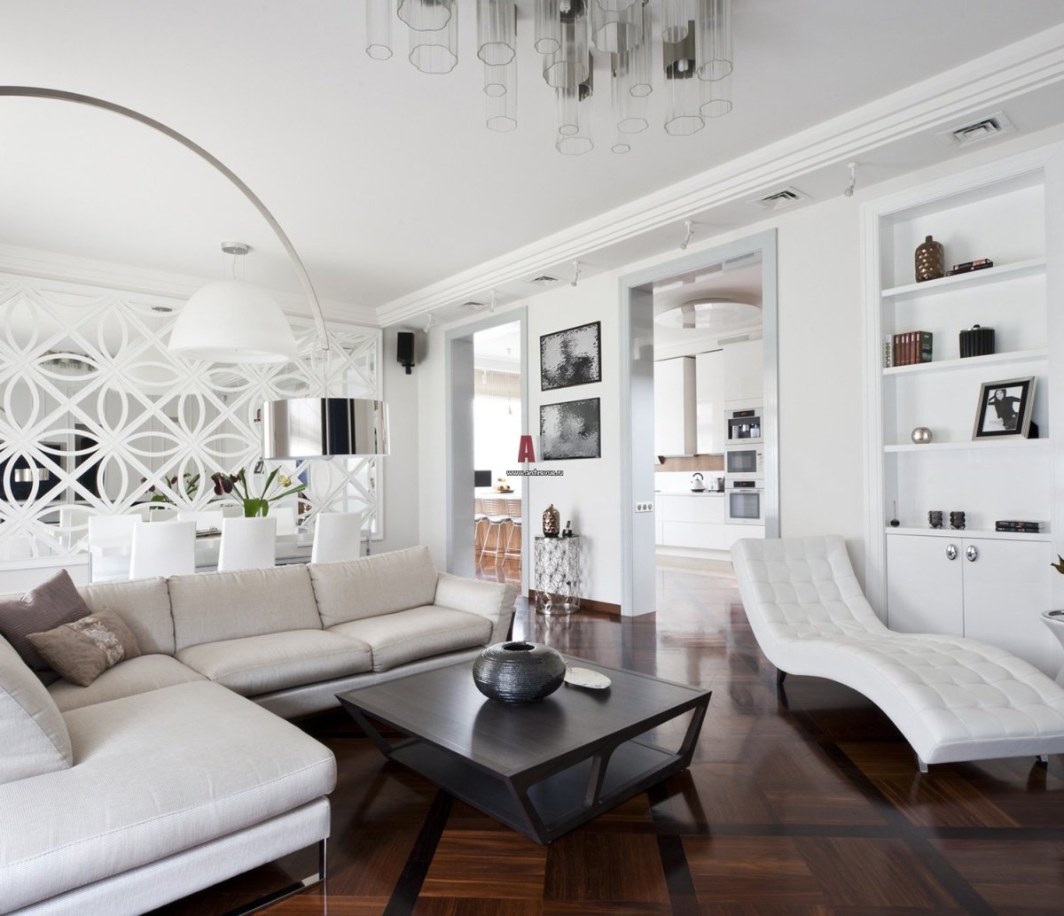 Гостиная в черно белом стиле