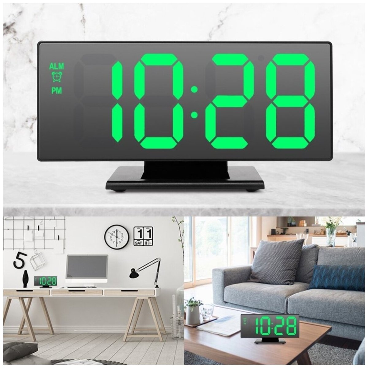 Настенные led часы 3d-jh3103