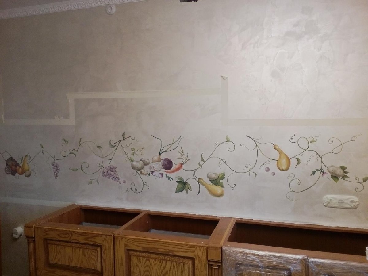 Венецианская штукатурка на фартук