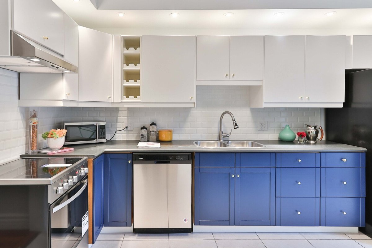 Сине голубая кухня