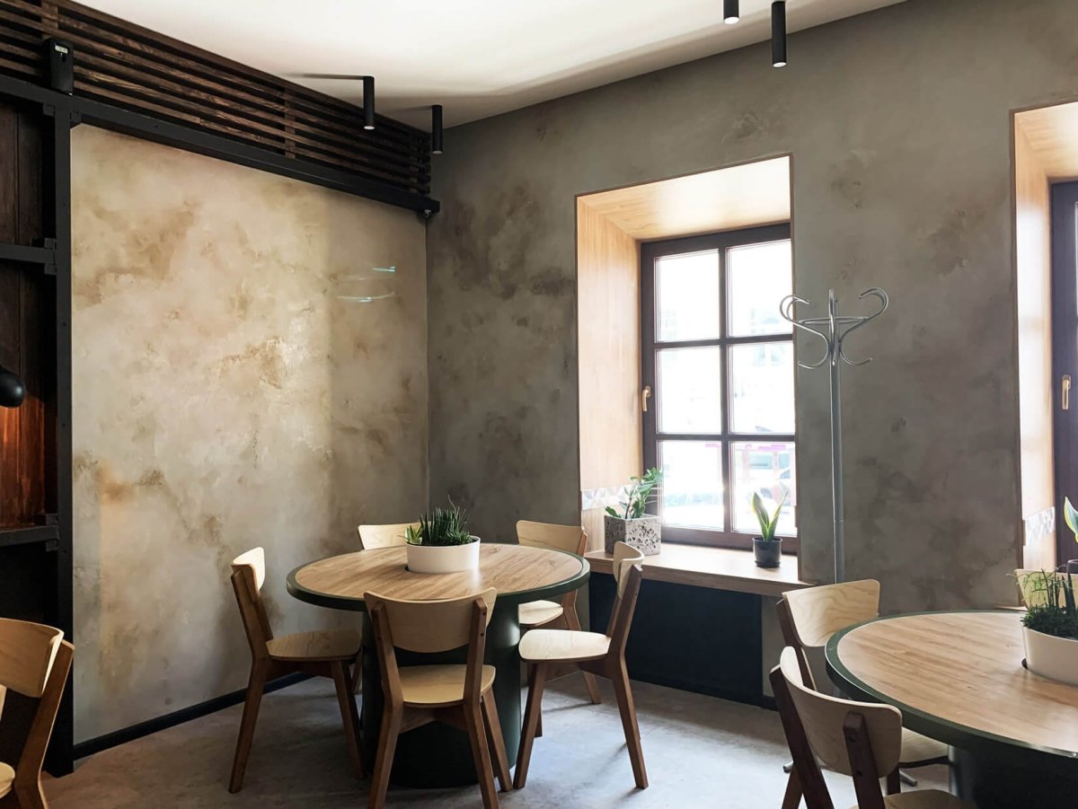 Декоративная штукатурка для внутренней отделки стен на кухне