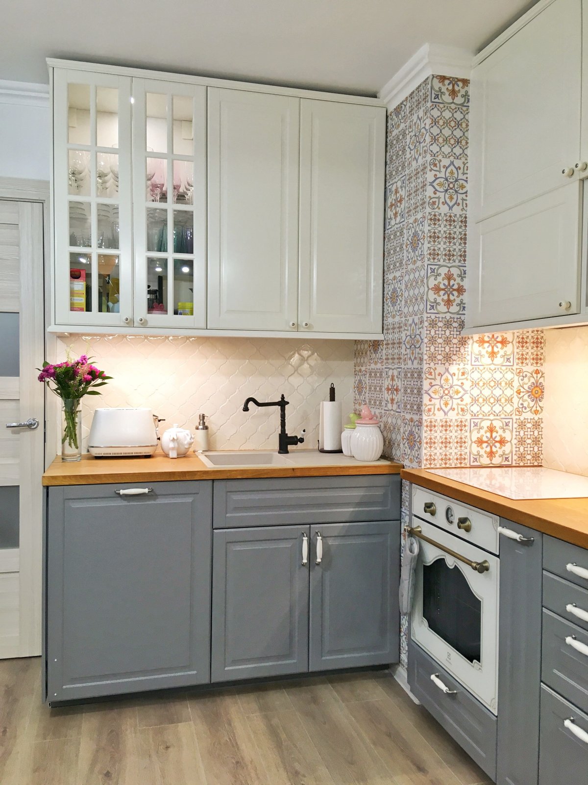 Кухня икеа Будбин серая