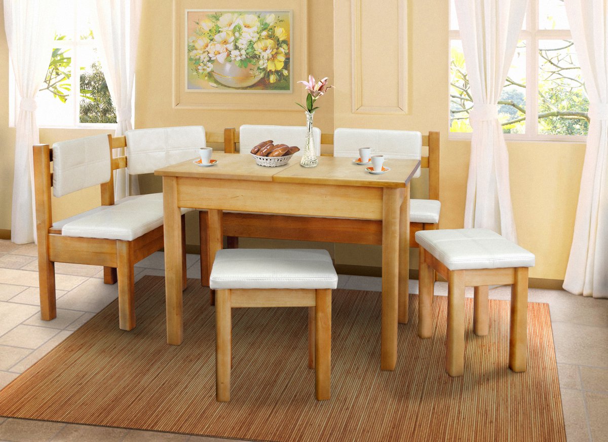 Деревянная скамья на кухню