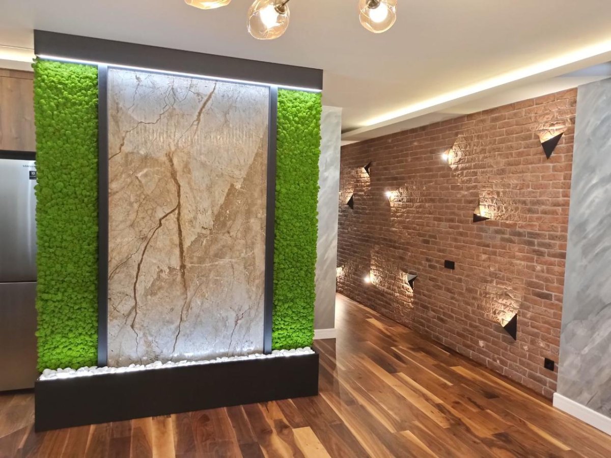 Стена водопад в квартире цена фото