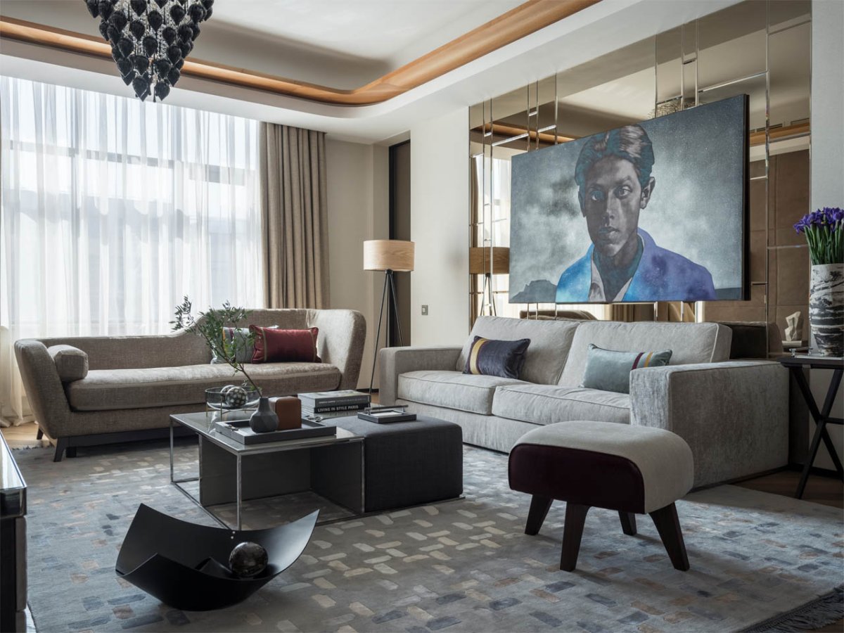 Уютная гостиная в классическом стиле