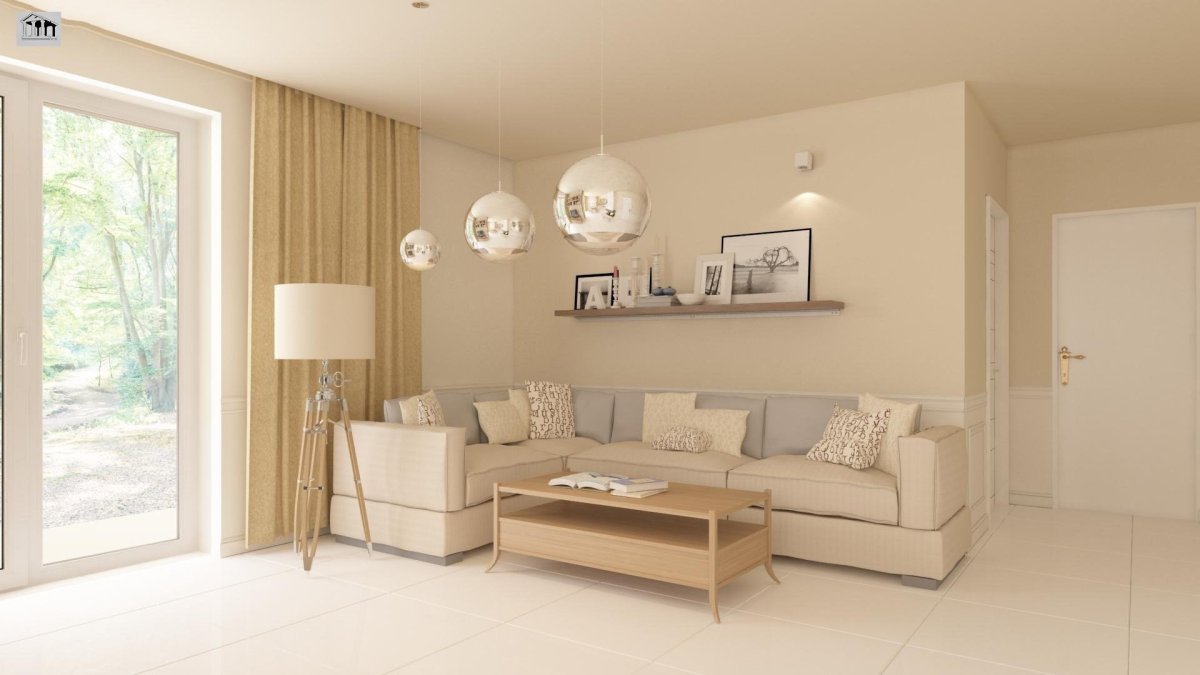 Гостиная в коричнево-персиковых тонах