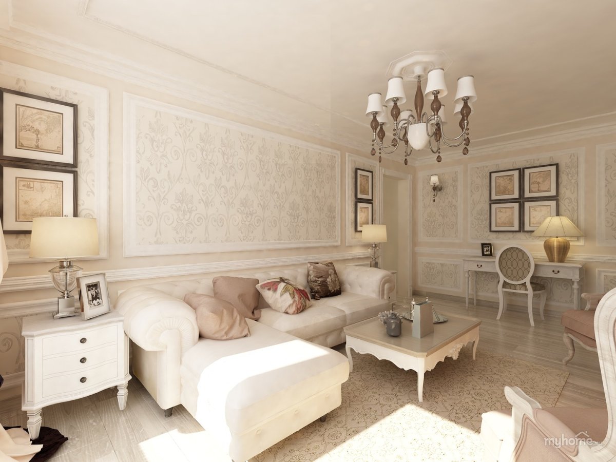 Гостиная в кремовых тонах