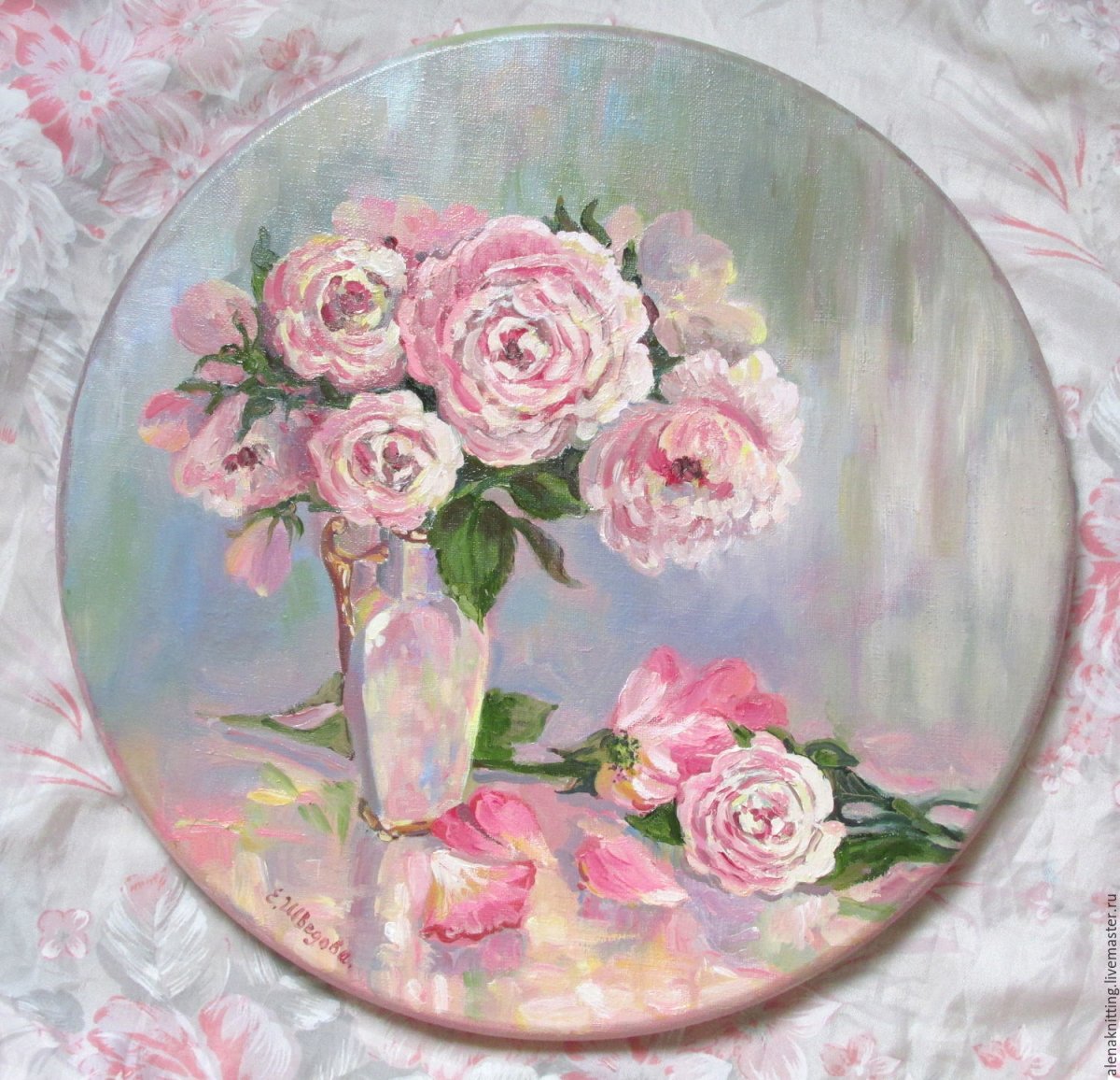 Мыльница с крышкой овал "гортензия" овал