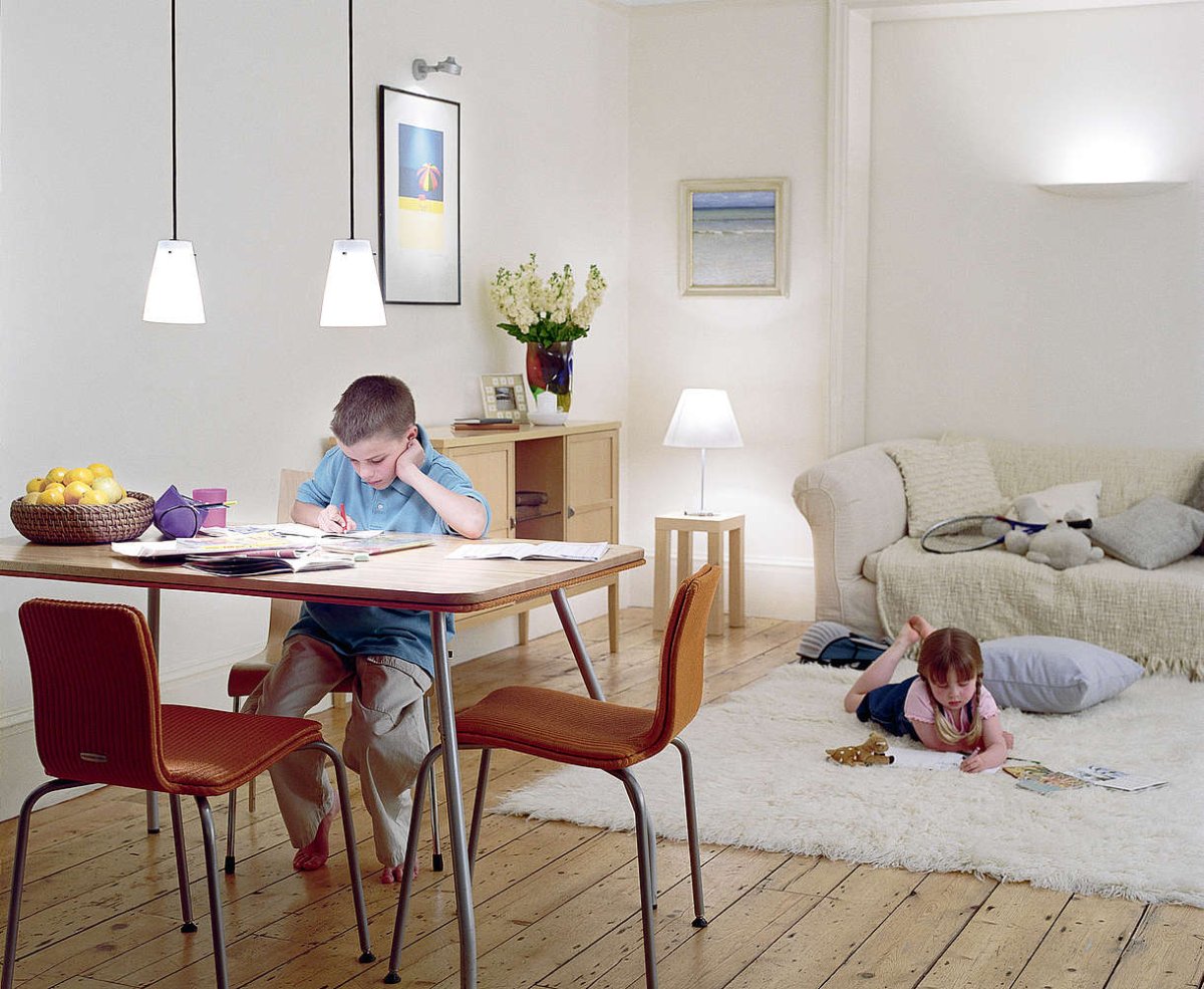 Светильники лофт над кухонным столом